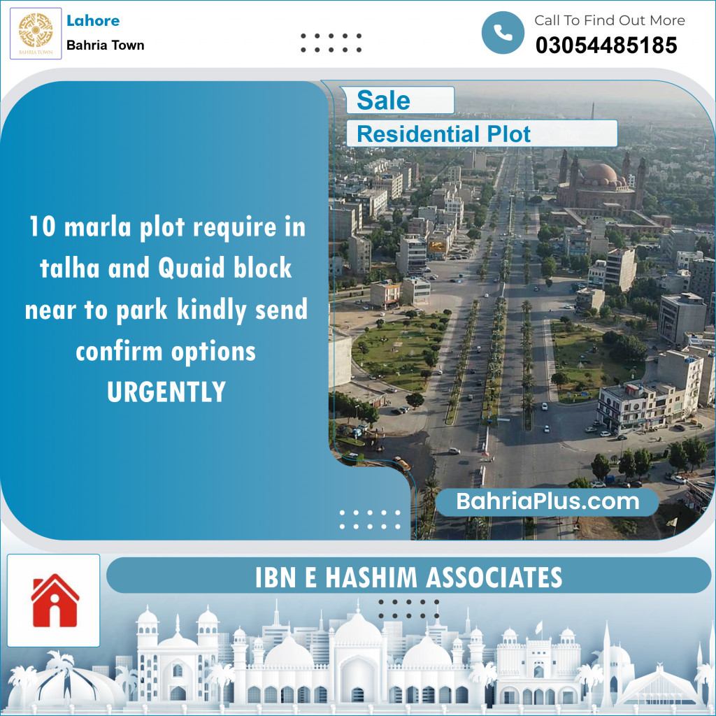 Residential Plot for Sale in Bahria Town, Lahore - (BP-144267)