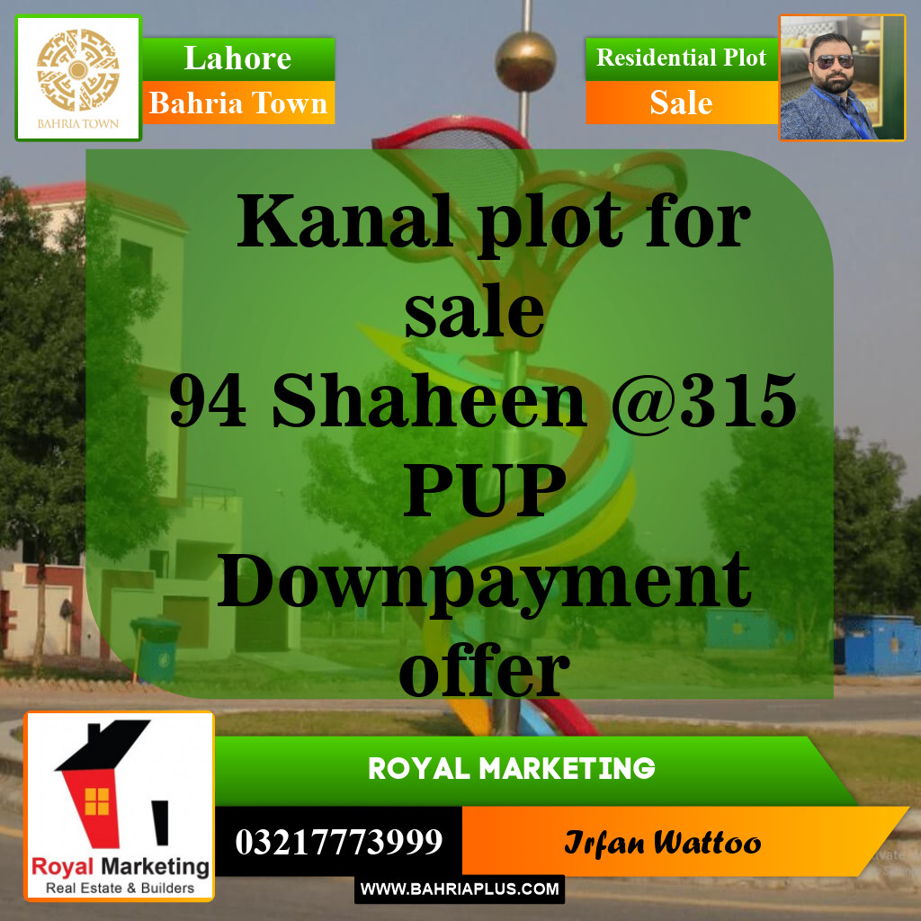 Residential Plot for Sale in Bahria Town, Lahore - (BP-144322)
