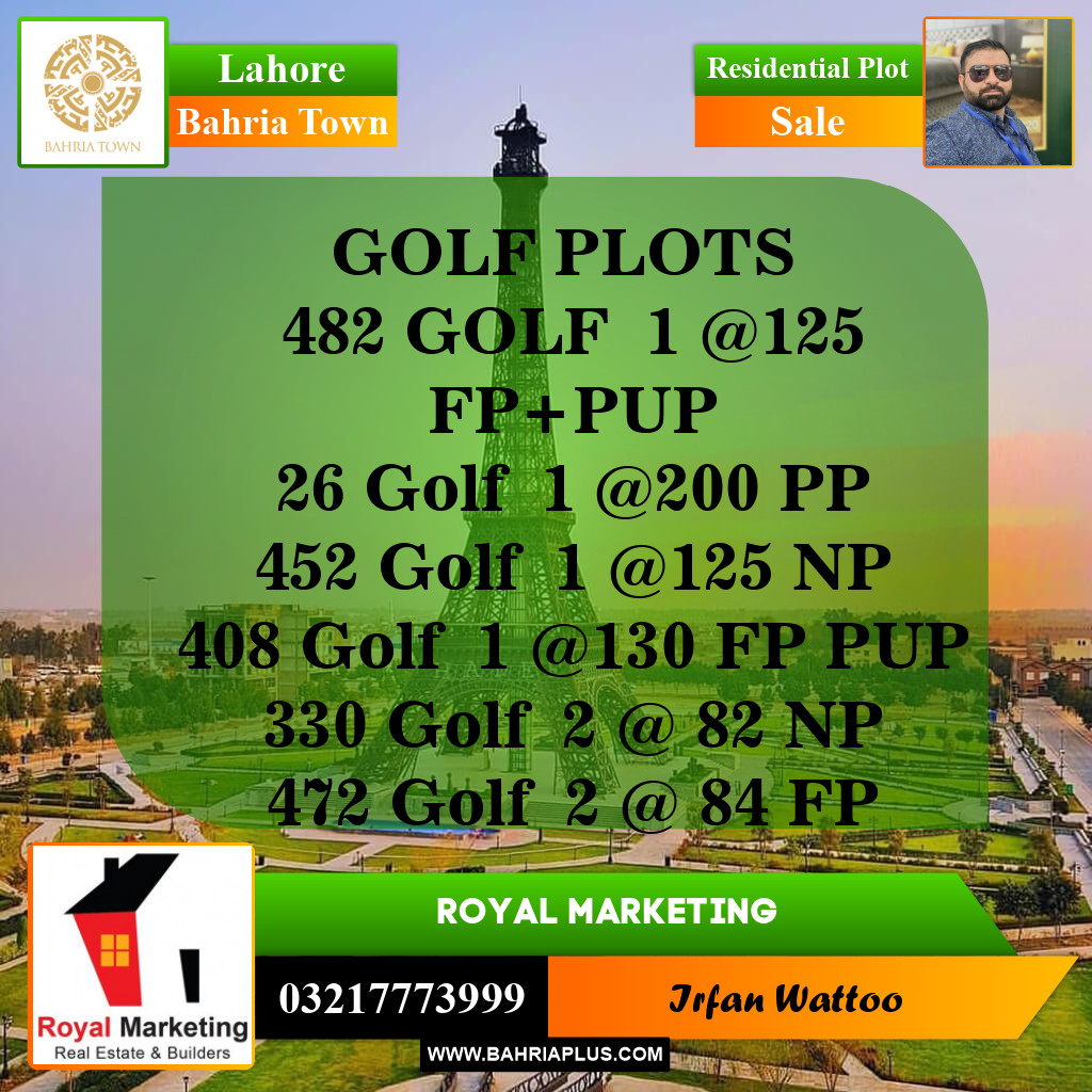 Residential Plot for Sale in Bahria Town, Lahore - (BP-144337)