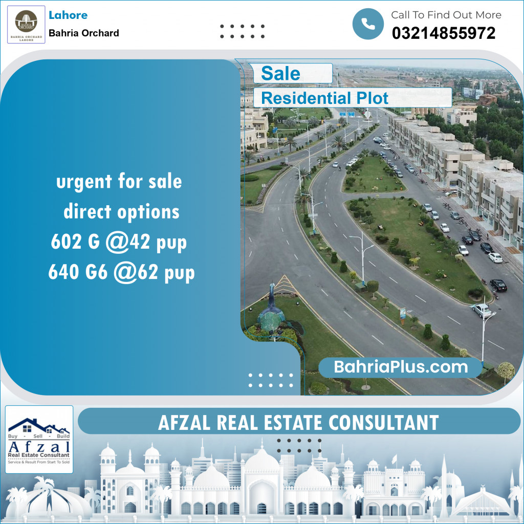 Residential Plot for Sale in Bahria Orchard, Lahore - (BP-144425)