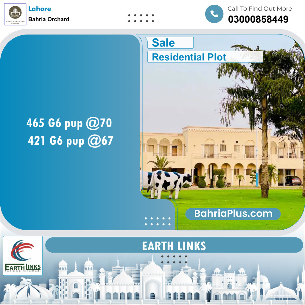Residential Plot for Sale in Phase 4 - G6 Block -  Bahria Orchard, Lahore - (BP-144462)