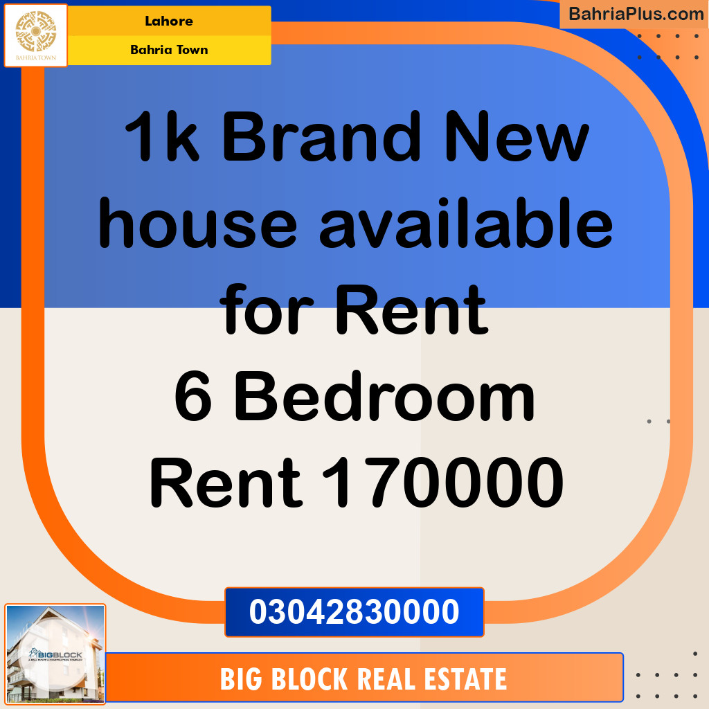 Residential House for Rent in Bahria Town, Lahore - (BP-144482)