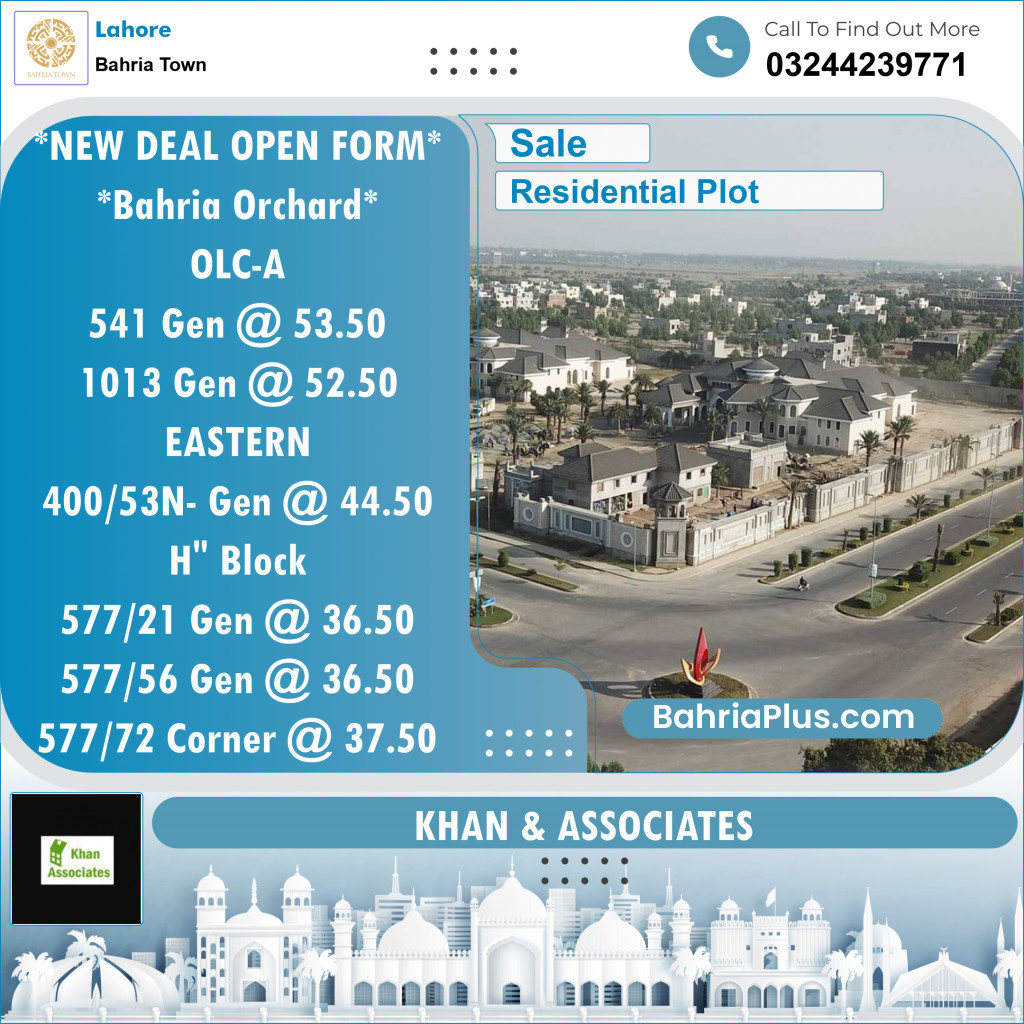 Residential Plot for Sale in Bahria Town, Lahore - (BP-144495)