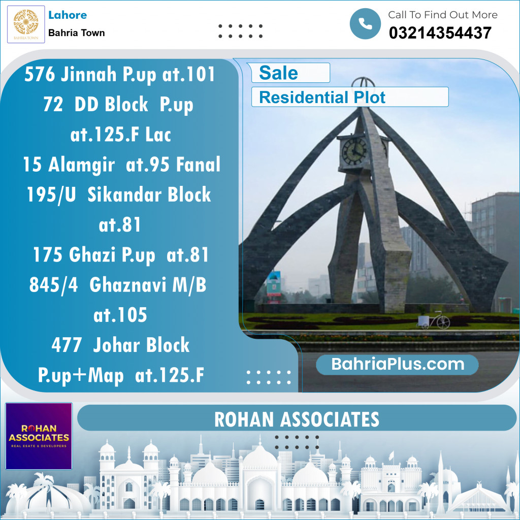 Residential Plot for Sale in Bahria Town, Lahore - (BP-144507)