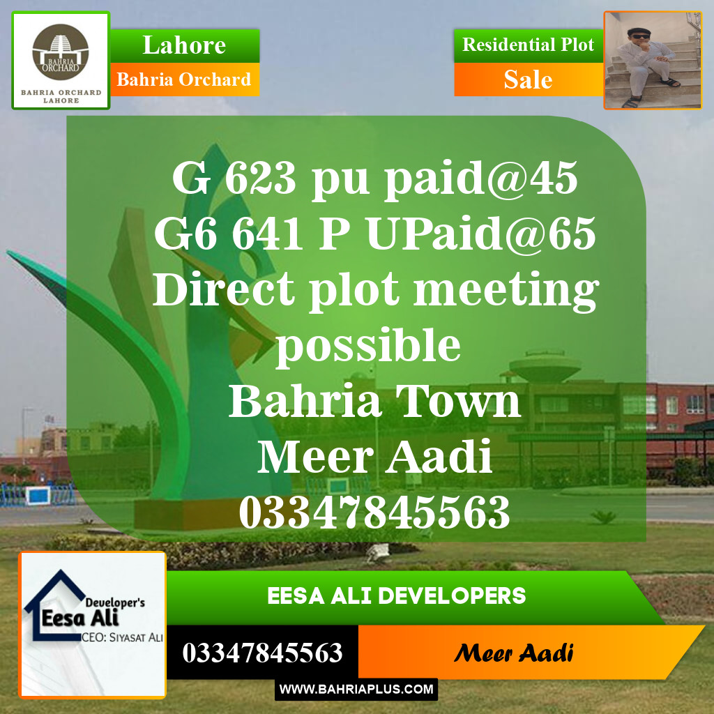 Residential Plot for Sale in Bahria Orchard, Lahore - (BP-144511)