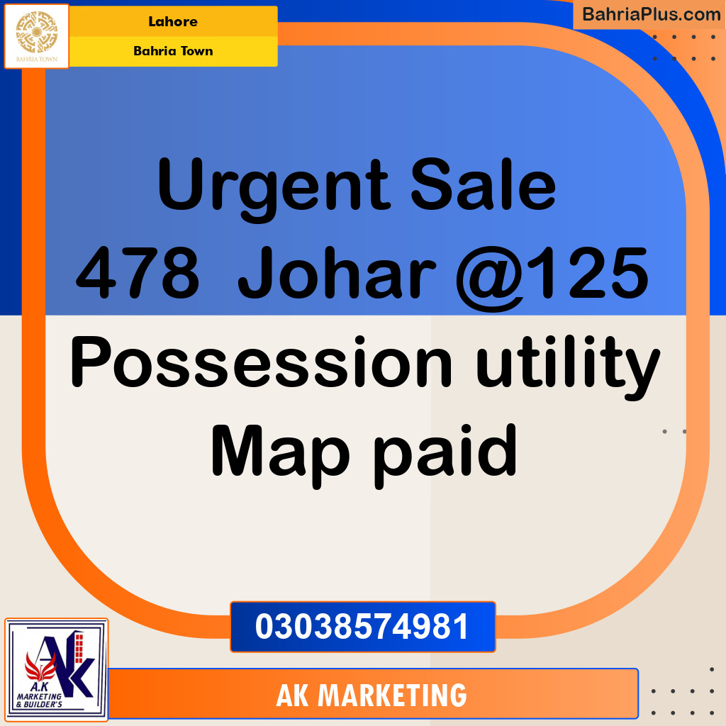 Residential Plot for Sale in Bahria Town, Lahore - (BP-144583)