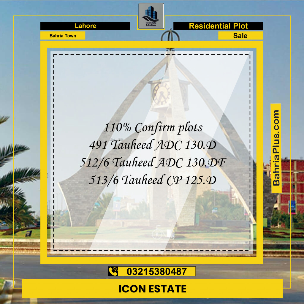 Residential Plot for Sale in Bahria Town, Lahore - (BP-144610)