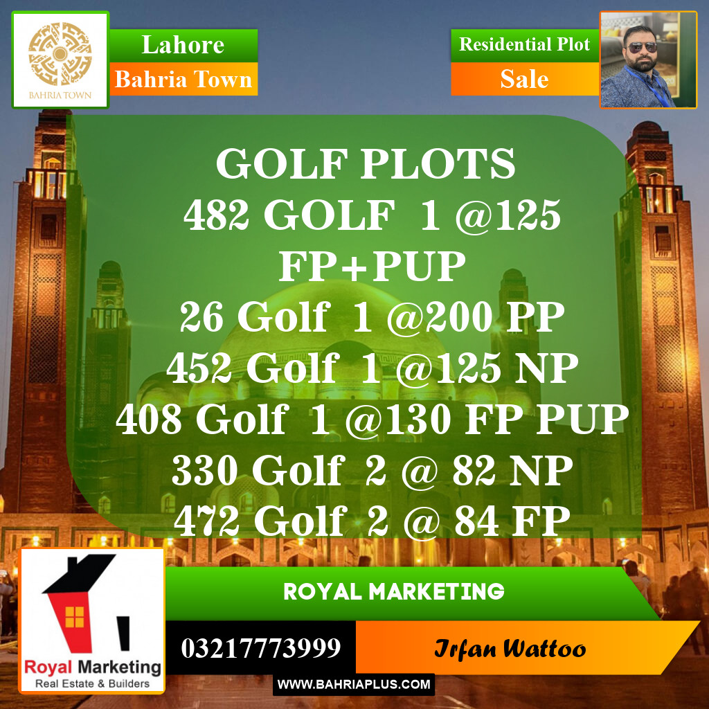 Residential Plot for Sale in Bahria Town, Lahore - (BP-144620)