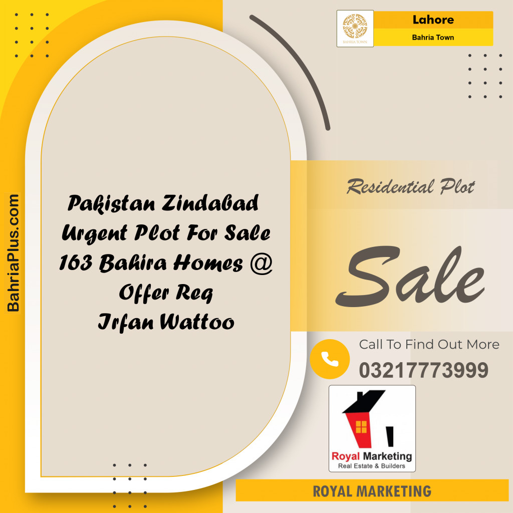 Residential Plot for Sale in Bahria Town, Lahore - (BP-144664)