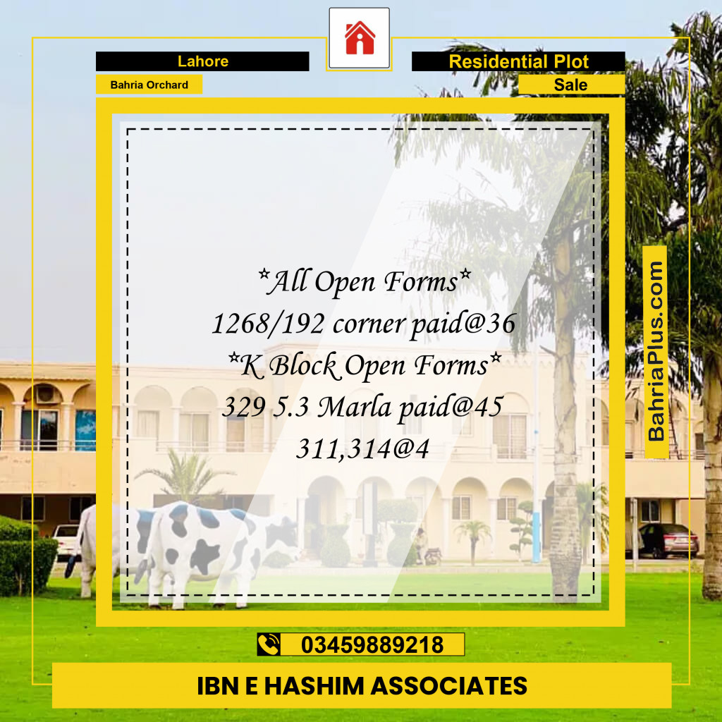 Residential Plot for Sale in Bahria Orchard, Lahore - (BP-144709)