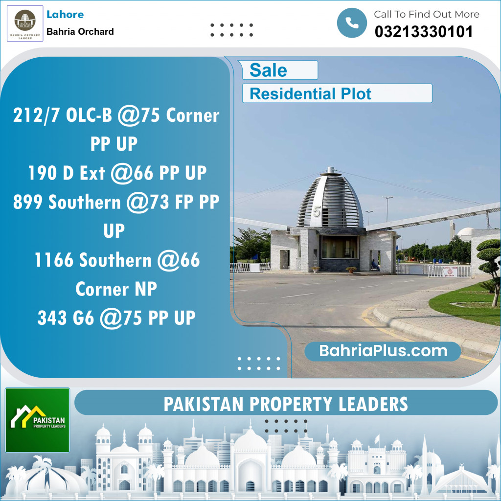 Residential Plot for Sale in Bahria Orchard, Lahore - (BP-144710)