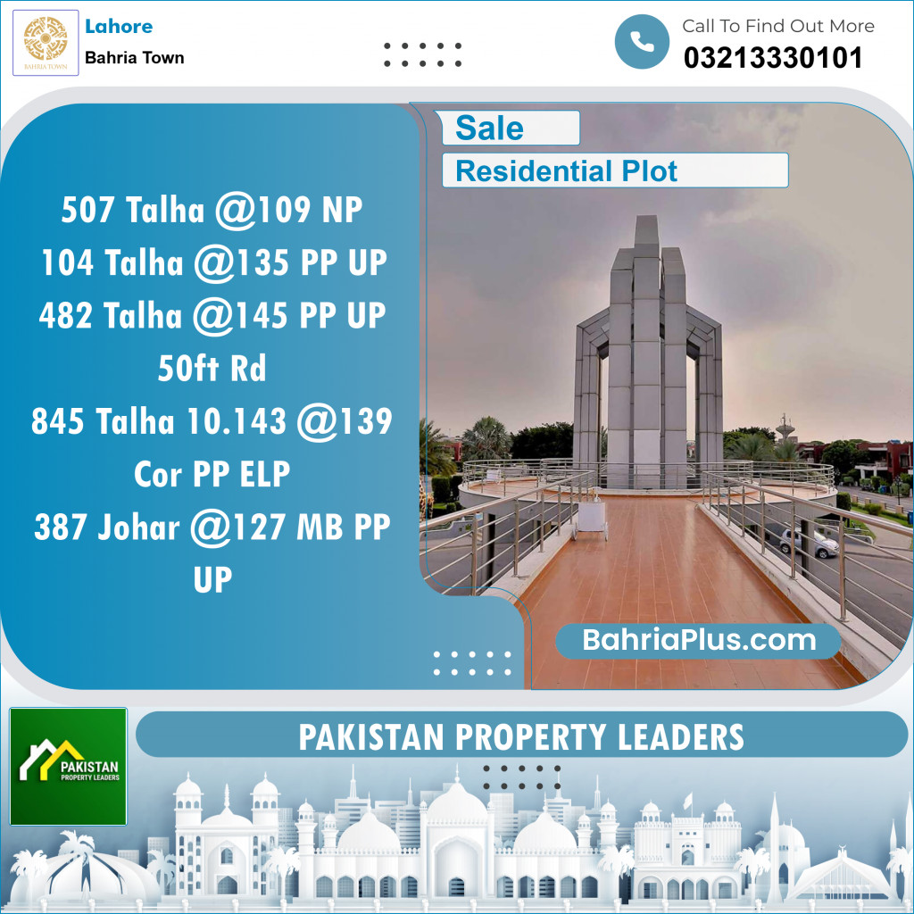 Residential Plot for Sale in Bahria Town, Lahore - (BP-144711)
