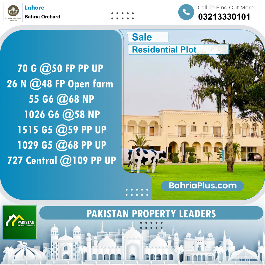 Residential Plot for Sale in Bahria Orchard, Lahore - (BP-144714)