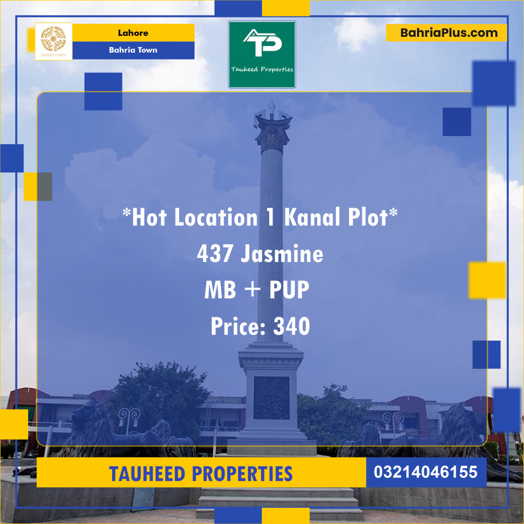 Residential Plot for Sale in Sector C - Jasmine Block -  Bahria Town, Lahore - (BP-144792)