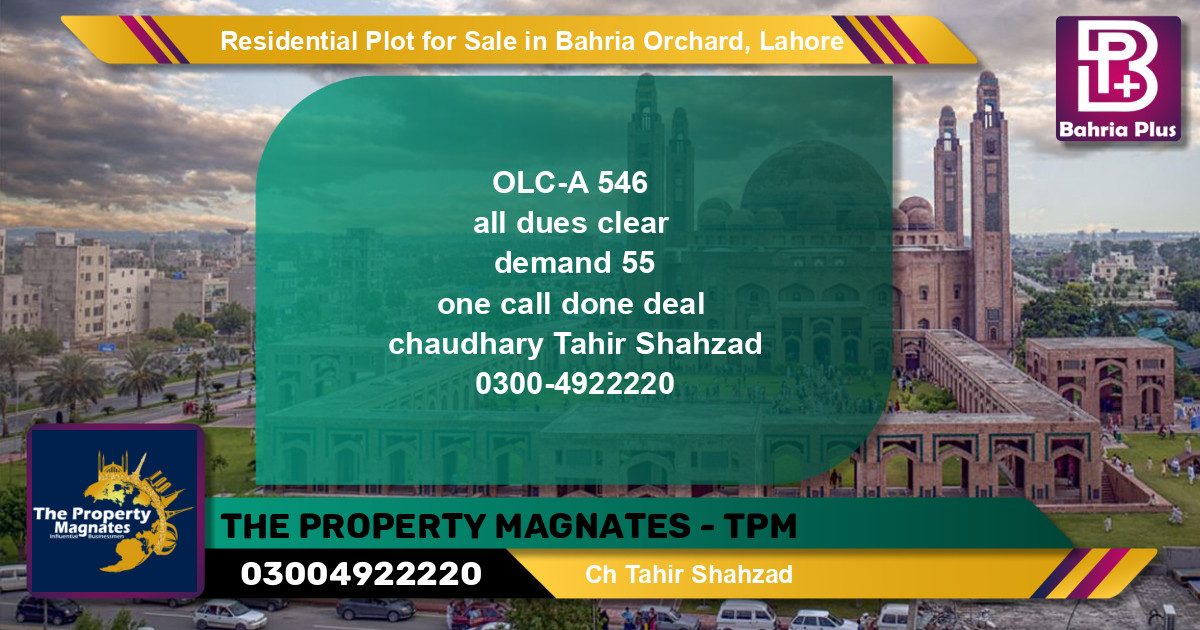 Residential Plot for Sale in Bahria Orchard, Lahore - (BP-144802)