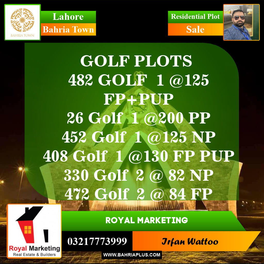 Residential Plot for Sale in Bahria Town, Lahore - (BP-144809)