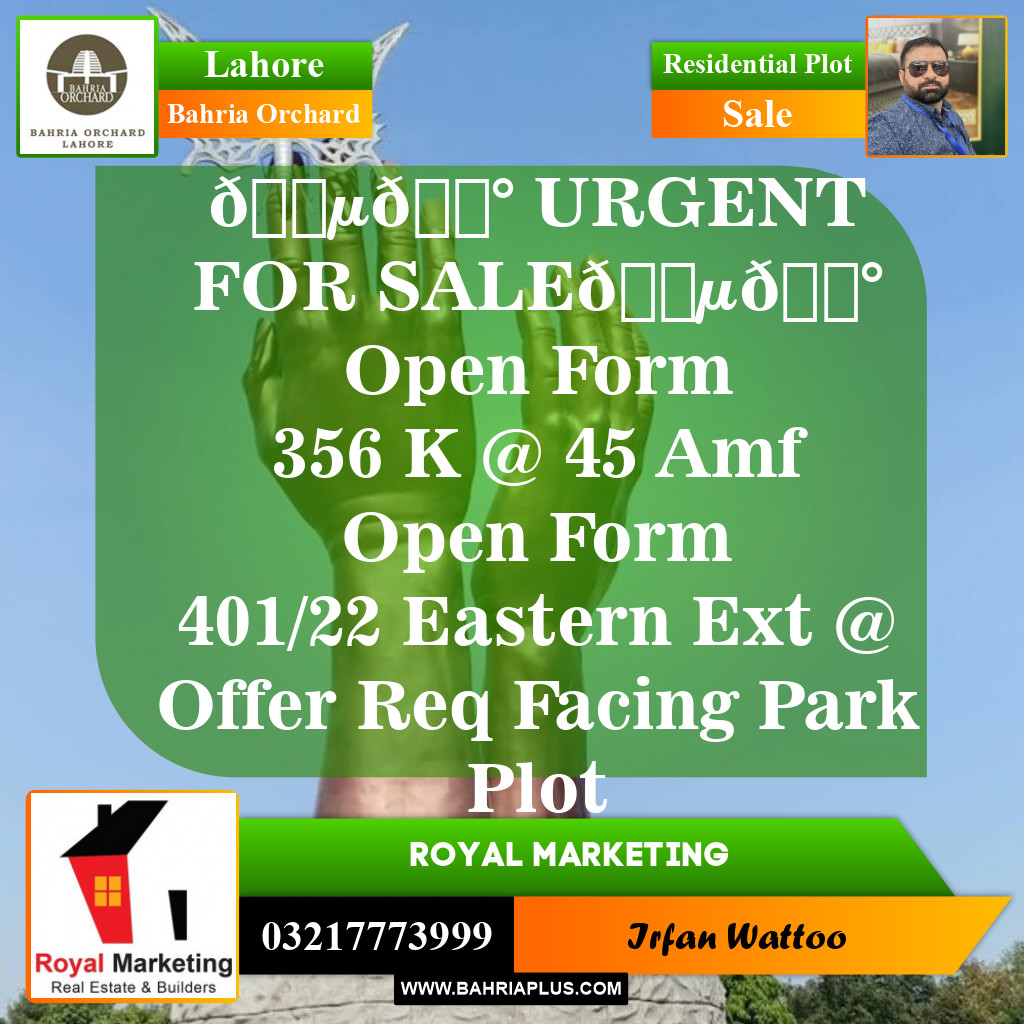 Residential Plot for Sale in Bahria Orchard, Lahore - (BP-144817)