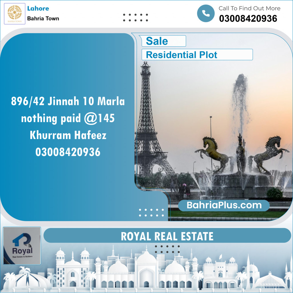 Residential Plot for Sale in Bahria Town, Lahore - (BP-144821)