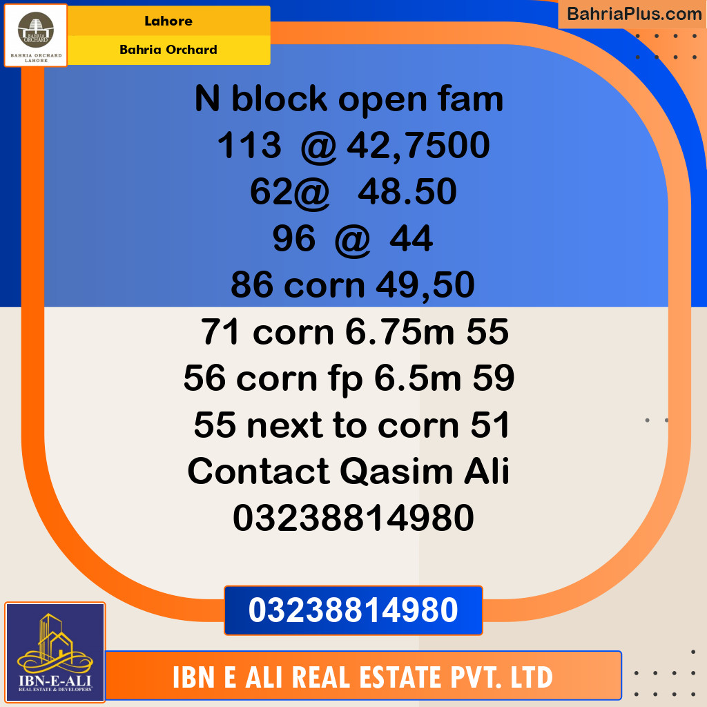 Residential Plot for Sale in Bahria Orchard, Lahore - (BP-144824)