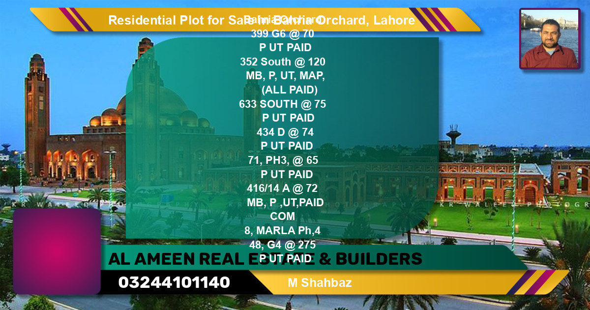 Residential Plot for Sale in Bahria Orchard, Lahore - (BP-144834)