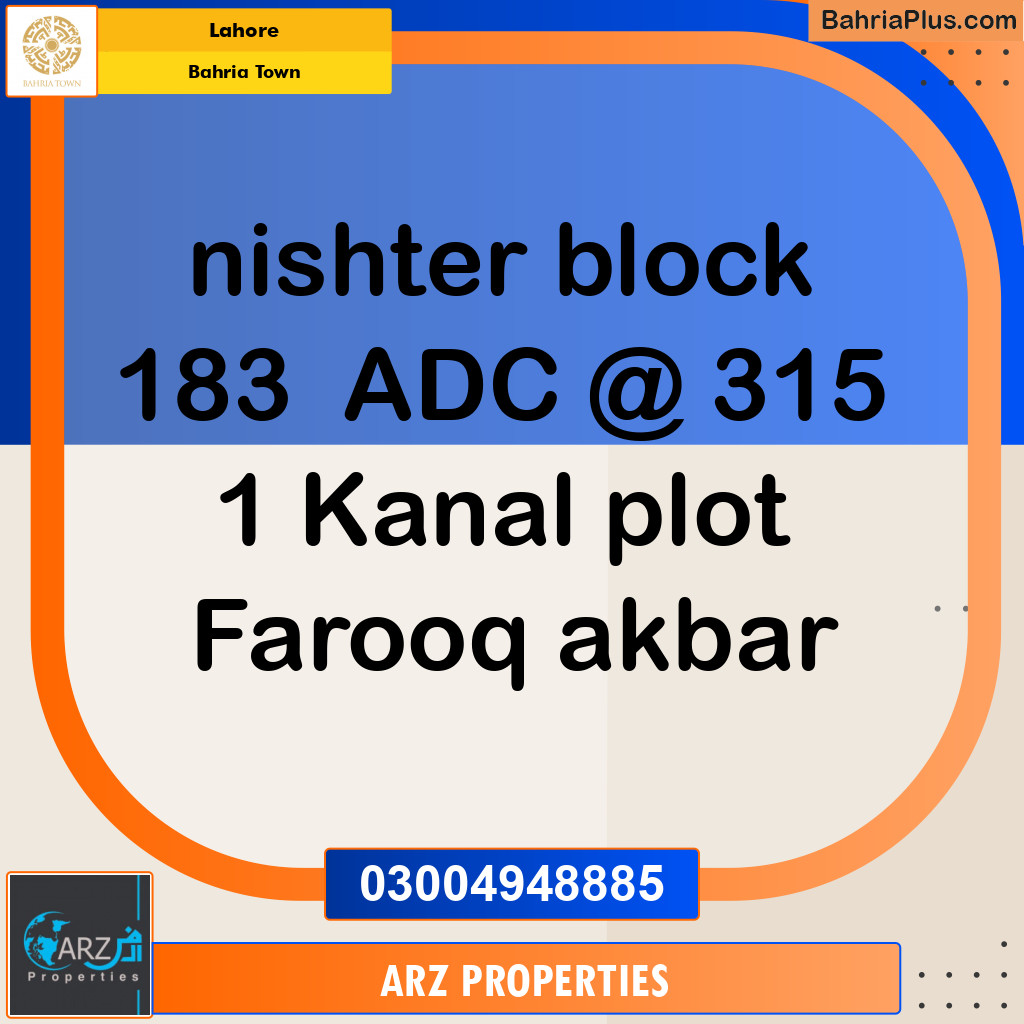 Residential Plot for Sale in Bahria Town, Lahore - (BP-144848)