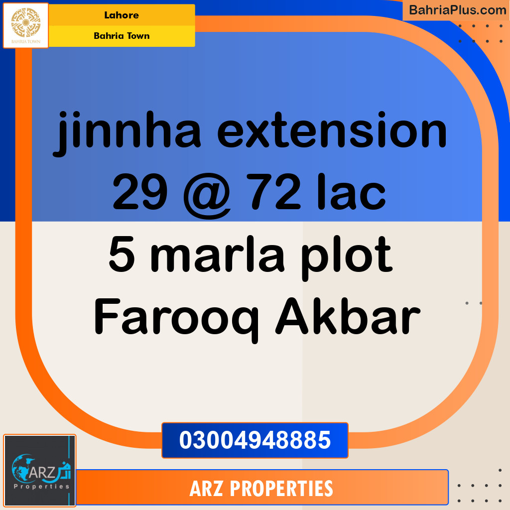 Residential Plot for Sale in Bahria Town, Lahore - (BP-144854)