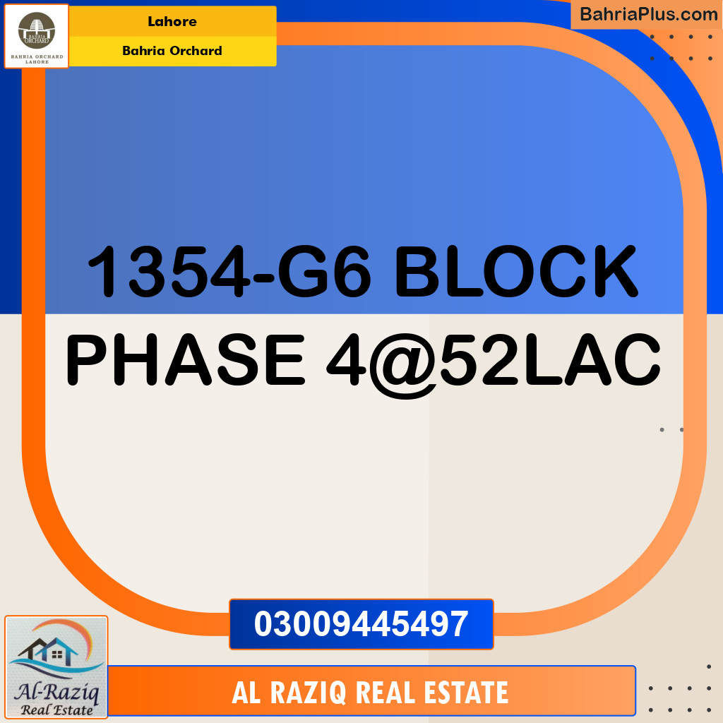 Residential Plot for Sale in Phase 4 - G6 Block -  Bahria Orchard, Lahore - (BP-144874)