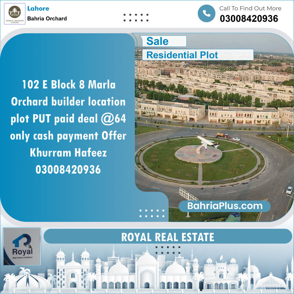 Residential Plot for Sale in Bahria Orchard, Lahore - (BP-144893)