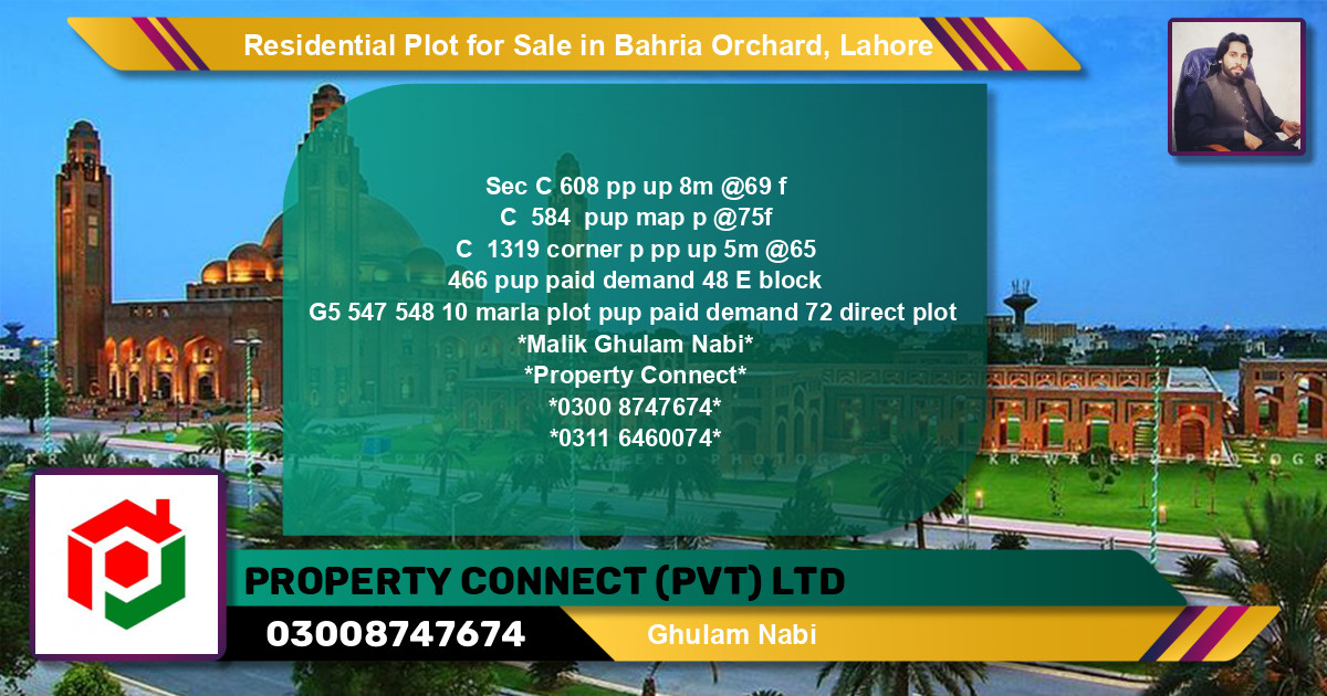 Residential Plot for Sale in Bahria Orchard, Lahore - (BP-144900)