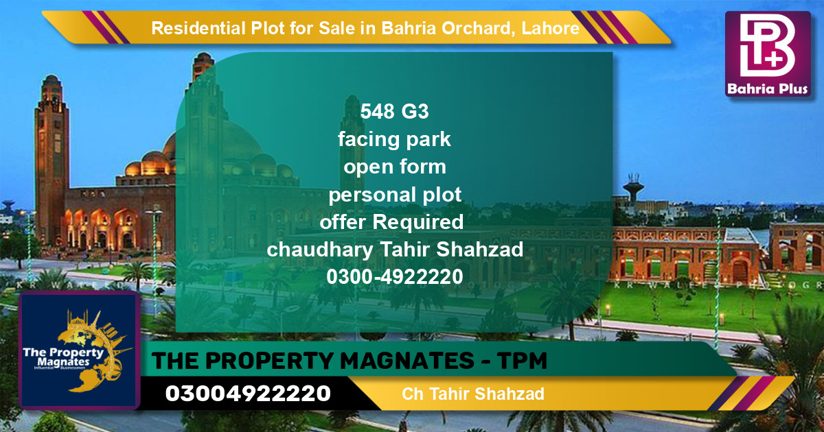 Residential Plot for Sale in Bahria Orchard, Lahore - (BP-144933)