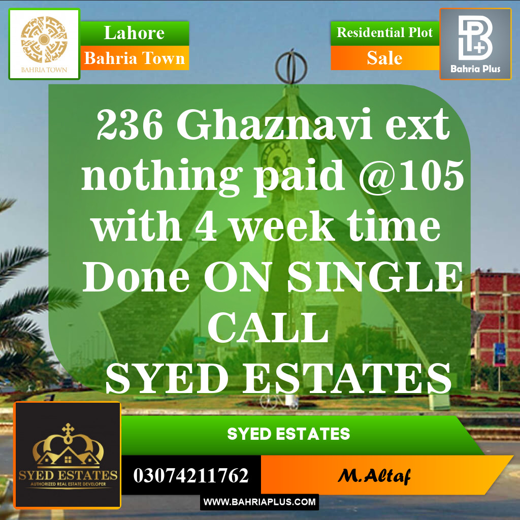 Residential Plot for Sale in Bahria Town, Lahore - (BP-144943)