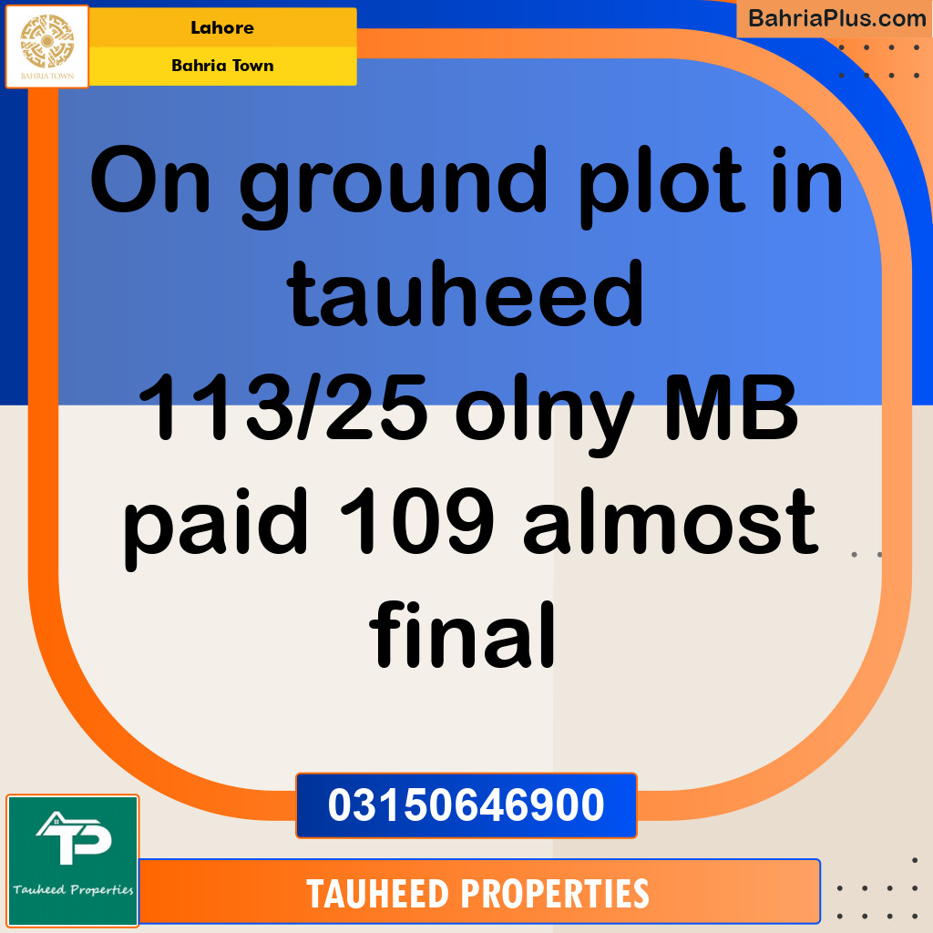 Residential Plot for Sale in Bahria Town, Lahore - (BP-144996)