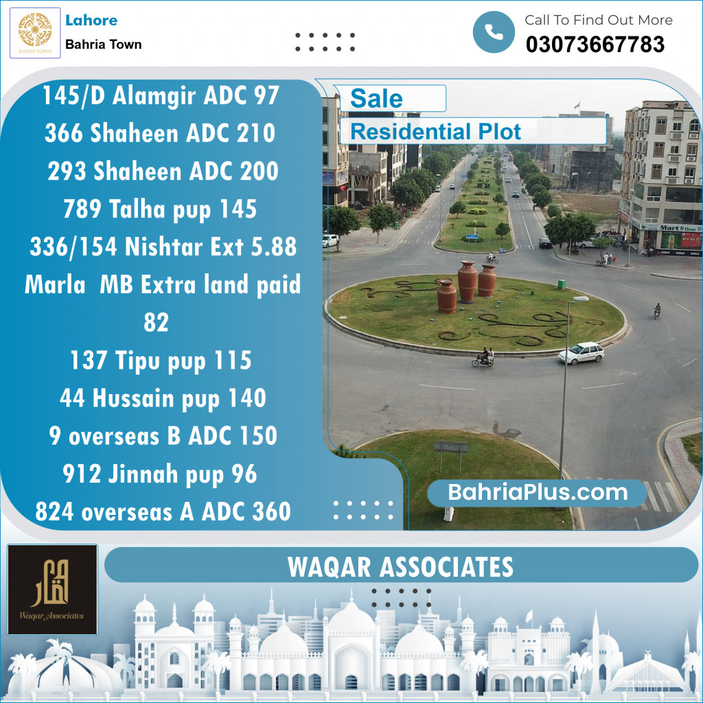 Residential Plot for Sale in Bahria Town, Lahore - (BP-145031)