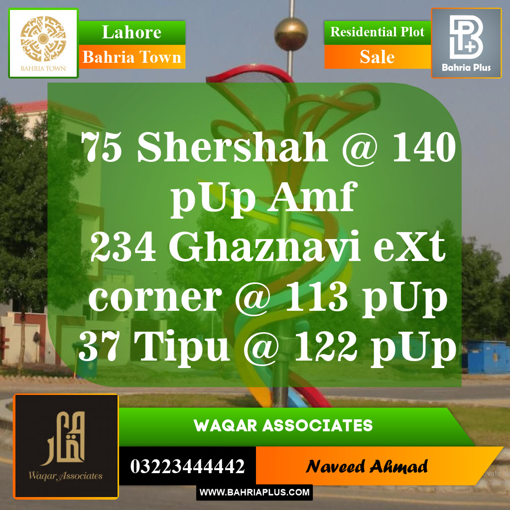 Residential Plot for Sale in Bahria Town, Lahore - (BP-145052)