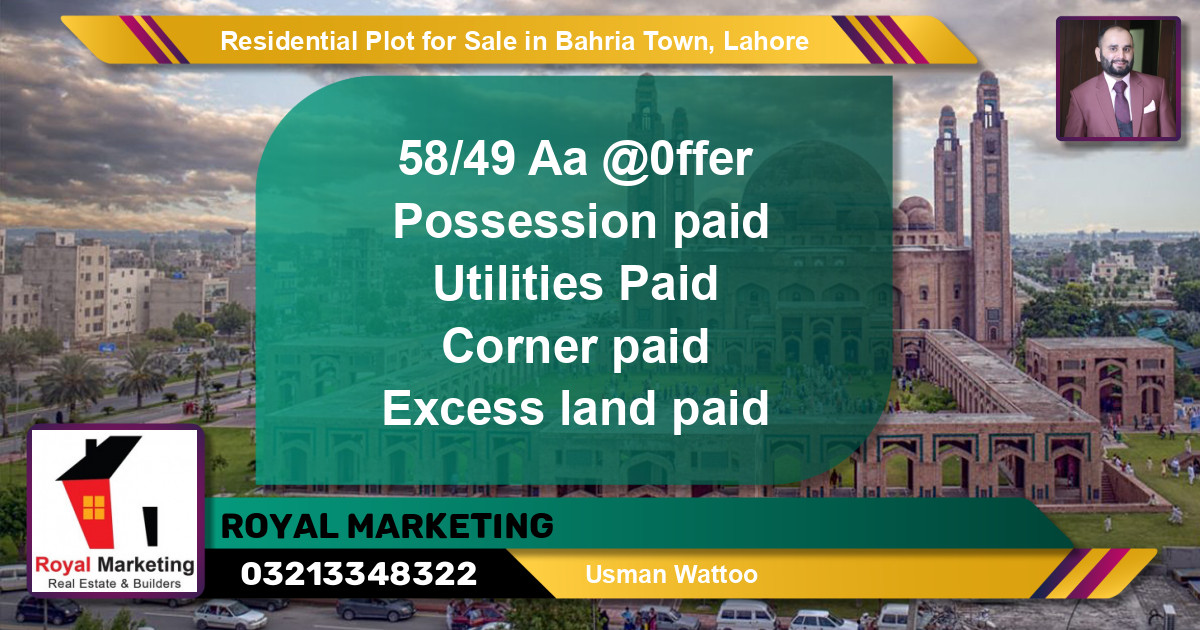 Residential Plot for Sale in Bahria Town, Lahore - (BP-145079)