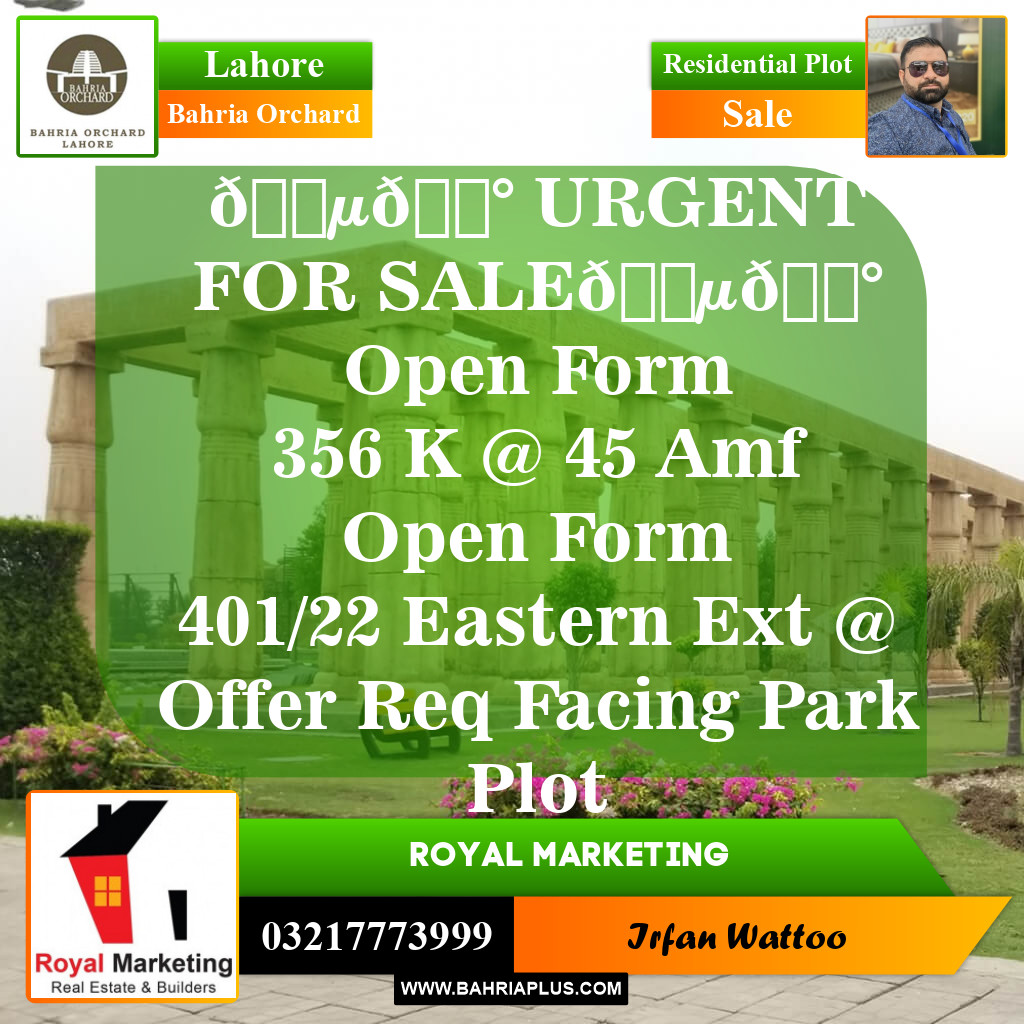 Residential Plot for Sale in Bahria Orchard, Lahore - (BP-145083)