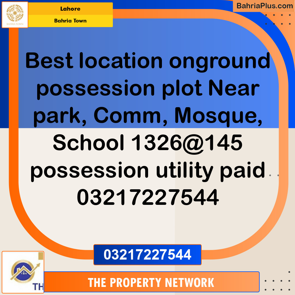 Residential Plot for Sale in Bahria Town, Lahore - (BP-145110)
