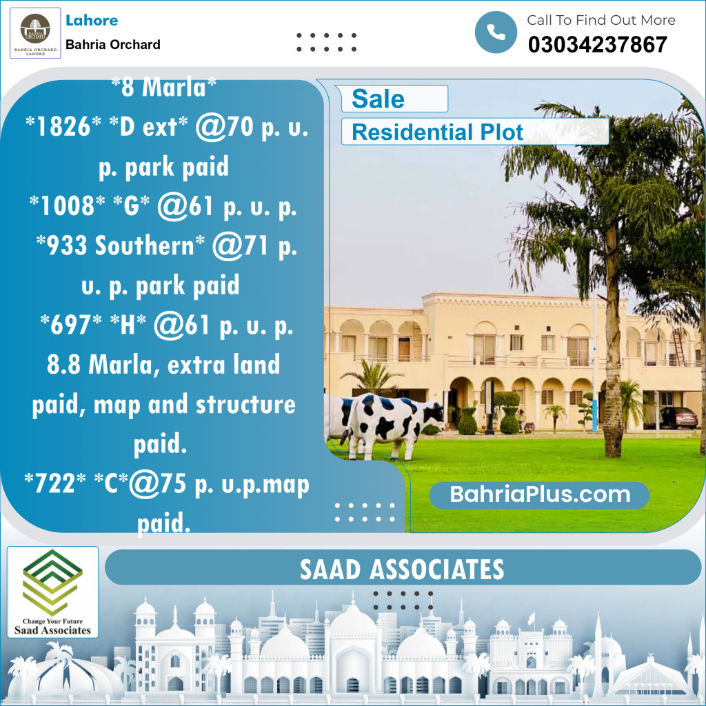 Residential Plot for Sale in Bahria Orchard, Lahore - (BP-145183)