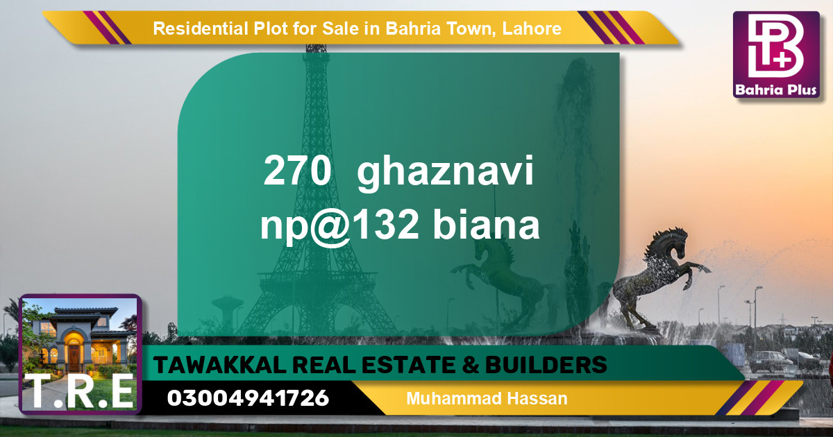 Residential Plot for Sale in Bahria Town, Lahore - (BP-145188)
