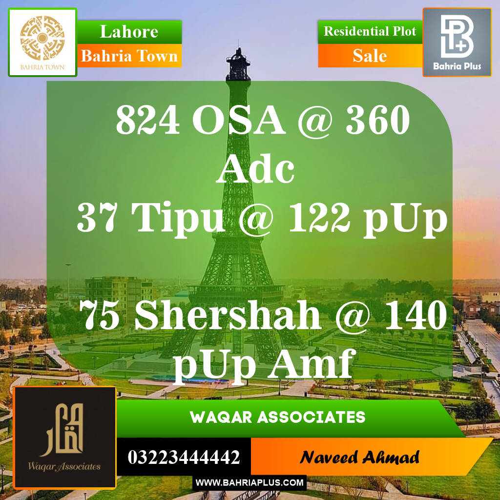 Residential Plot for Sale in Bahria Town, Lahore - (BP-145196)