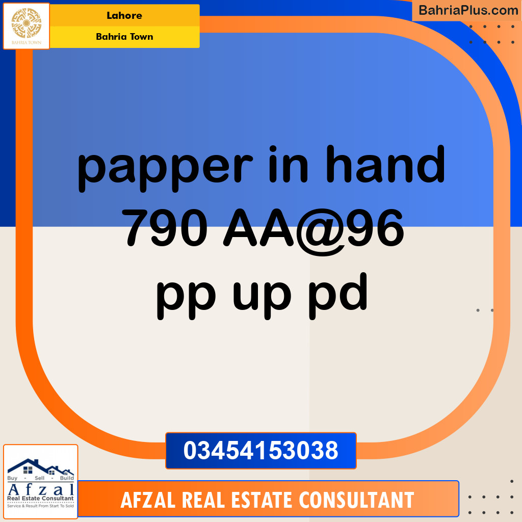 Residential Plot for Sale in Bahria Town, Lahore - (BP-145204)