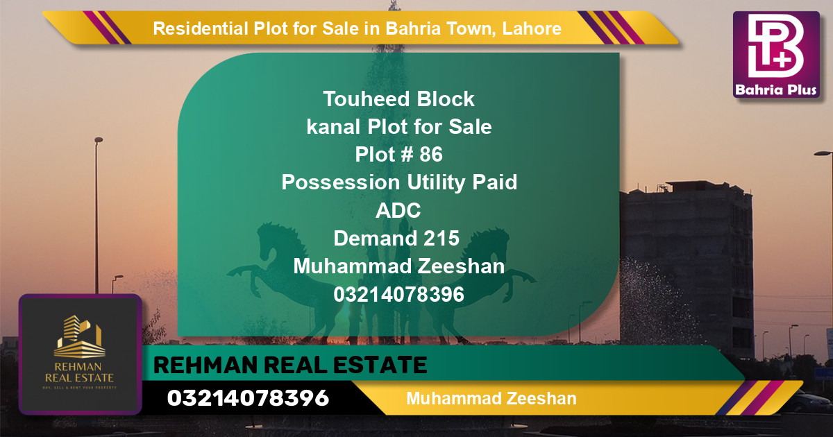 Residential Plot for Sale in Bahria Town, Lahore - (BP-145209)