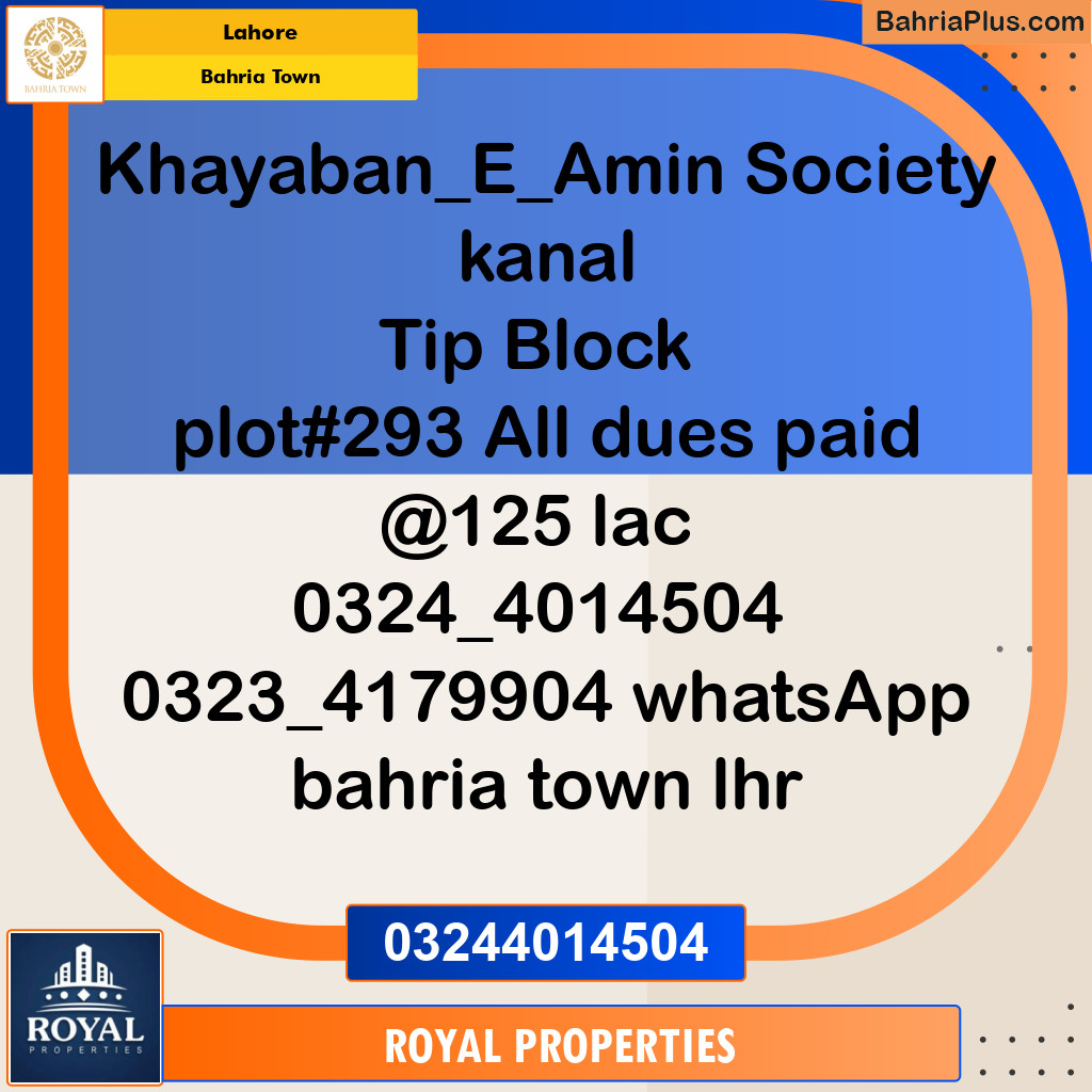 Residential Plot for Sale in Bahria Town, Lahore - (BP-145229)