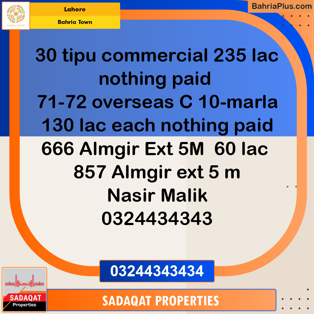 Residential Plot for Sale in Bahria Town, Lahore - (BP-145244)