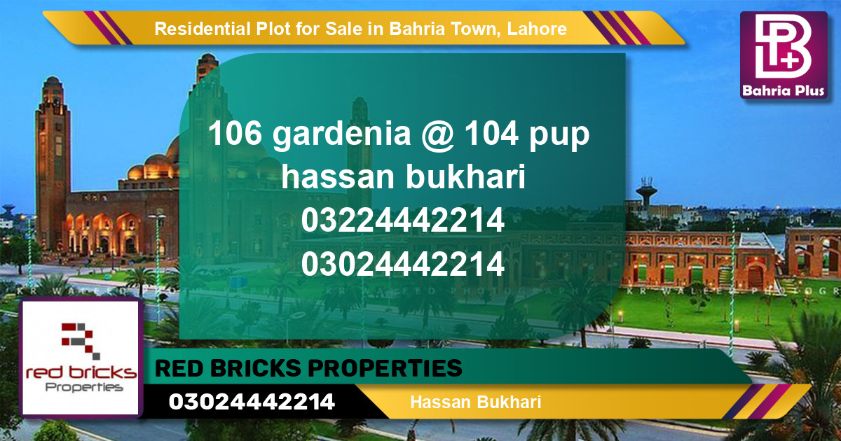 Residential Plot for Sale in Sector C - Gardenia 1 -  Bahria Town, Lahore - (BP-145245)