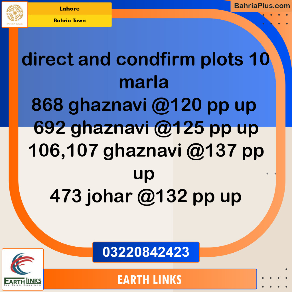 Residential Plot for Sale in Bahria Town, Lahore - (BP-145265)