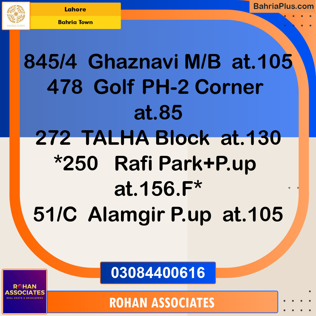 Residential Plot for Sale in Bahria Town, Lahore - (BP-145289)