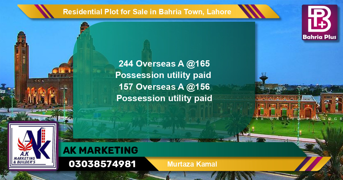 Residential Plot for Sale in Bahria Town, Lahore - (BP-145302)
