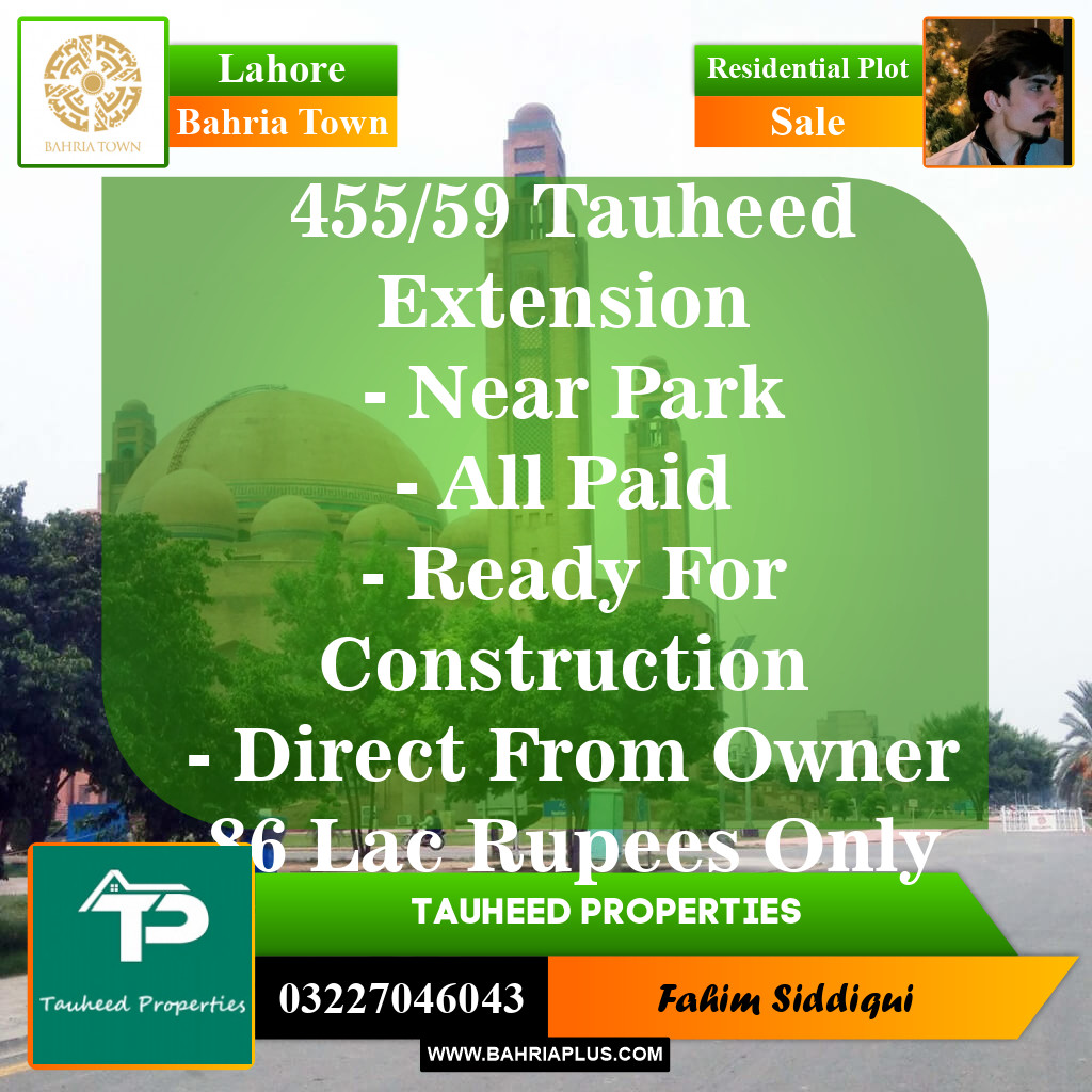 Residential Plot for Sale in Bahria Town, Lahore - (BP-145315)