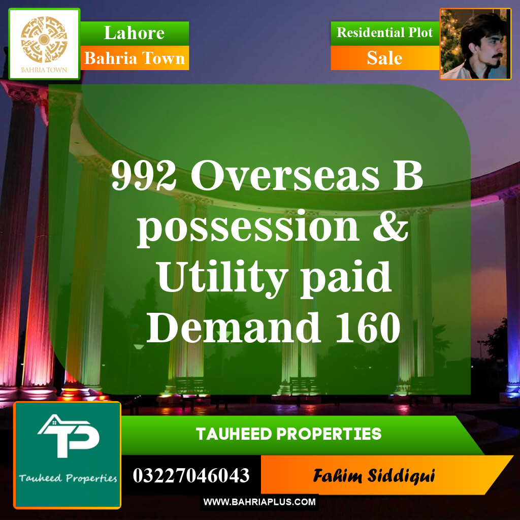 Residential Plot for Sale in Bahria Town, Lahore - (BP-145326)